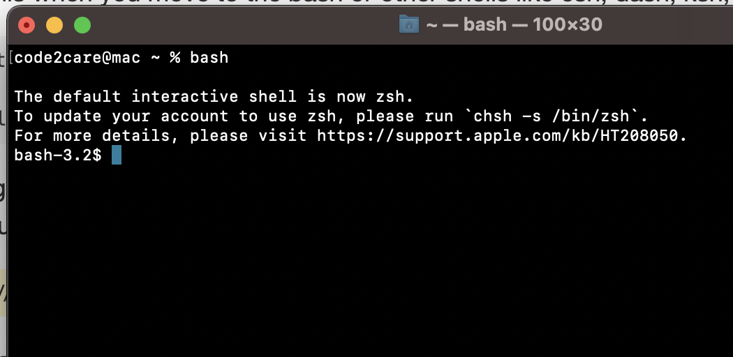 The default interactive shell is now zsh